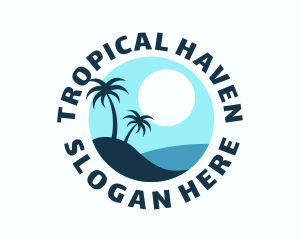 Blue Tropical Island logo design