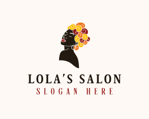 Curly Hair Woman Salon logo design