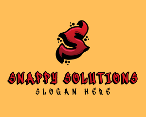 Red Graffiti Letter S  logo design