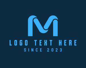 Ribbon Technology Letter M logo design