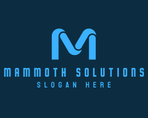 Ribbon Technology Letter M logo design