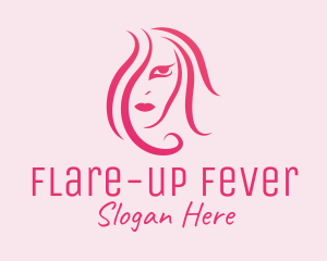 Pink Hair & Makeup logo design