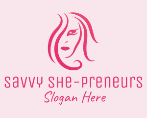 Pink Hair & Makeup logo design