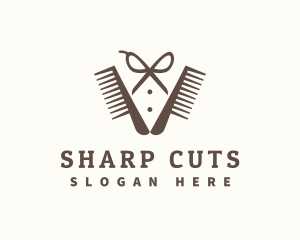 Barber Comb Hairstylist logo design