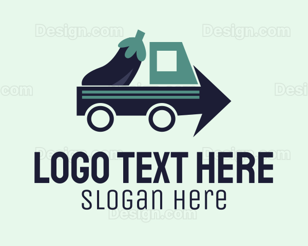 Eggplant Truck Delivery Logo