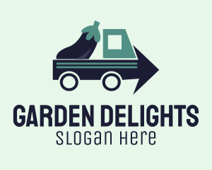 Eggplant Truck Delivery logo design