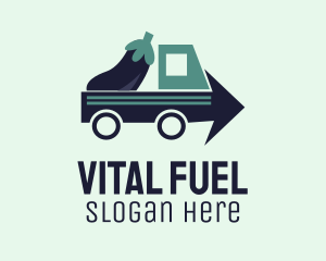 Eggplant Truck Delivery logo design