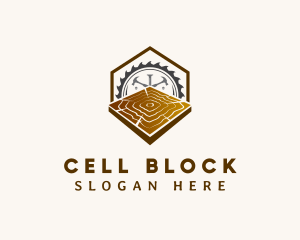 Woodcutting Lumber Block logo design