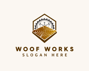 Woodcutting Lumber Block logo design