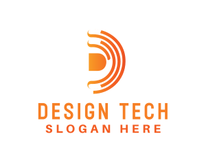 Tech Signal Letter D logo design