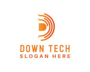 Tech Signal Letter D logo design