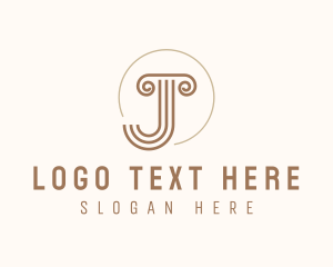 Pillar Lines Letter J logo design
