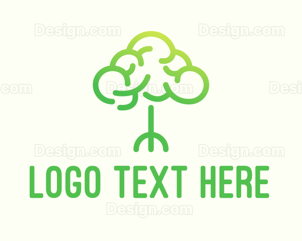 Brain Tree Outline Logo