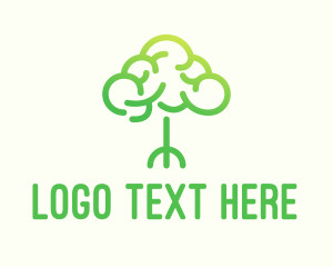 Memories - Brain Tree Outline logo design