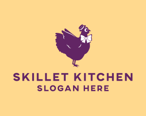 Gentleman Chicken Bird logo design