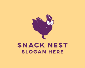 Gentleman Chicken Bird logo design