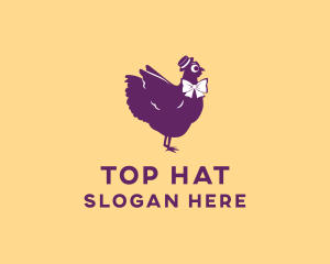 Gentleman Chicken Bird logo design