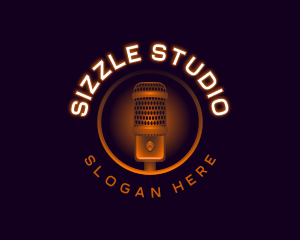 Microphone Studio Podcast logo design