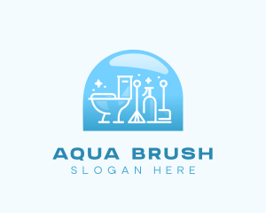 Sanitary Housekeeper Cleaning logo design