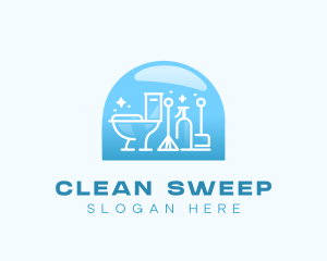 Sanitary Housekeeper Cleaning logo design