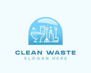 Sanitary Housekeeper Cleaning logo design