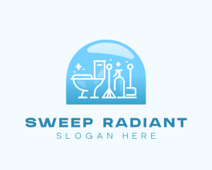 Sanitary Housekeeper Cleaning logo design