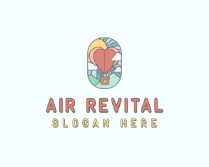 Heart Air Balloon  logo design