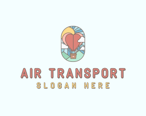 Heart Air Balloon  logo design