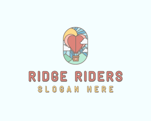 Heart Air Balloon  logo design