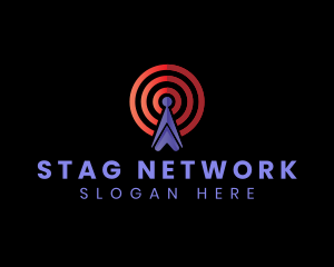 Network Antenna Signal logo design