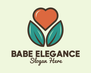 Love Heart Flower Plant logo design