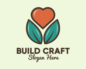 Love Heart Flower Plant logo design