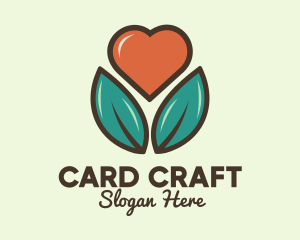 Love Heart Flower Plant logo design