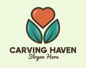 Love Heart Flower Plant logo design