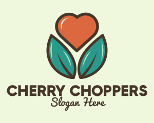 Love Heart Flower Plant logo design