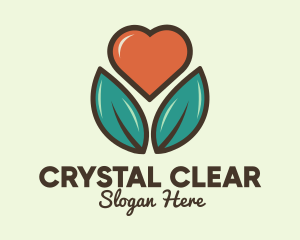 Love Heart Flower Plant logo design