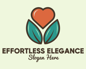 Love Heart Flower Plant logo design