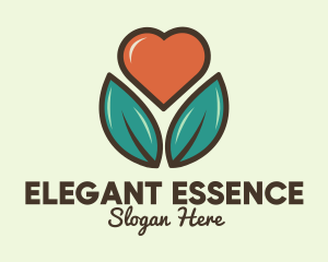 Love Heart Flower Plant logo design