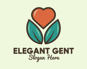 Love Heart Flower Plant logo design