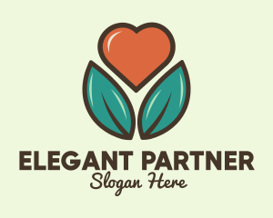 Love Heart Flower Plant logo design