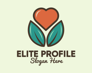 Love Heart Flower Plant logo design