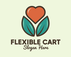 Love Heart Flower Plant logo design