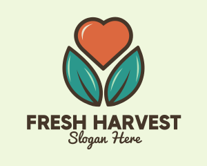 Love Heart Flower Plant logo design