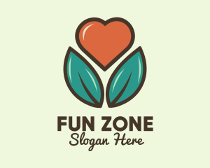 Love Heart Flower Plant logo design