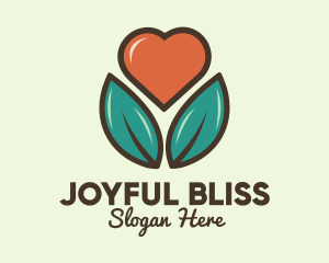 Love Heart Flower Plant logo design