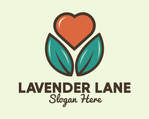 Love Heart Flower Plant logo design