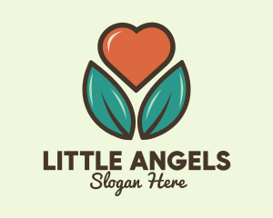 Love Heart Flower Plant logo design