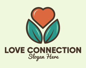 Love Heart Flower Plant logo design