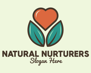 Love Heart Flower Plant logo design