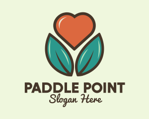 Love Heart Flower Plant logo design